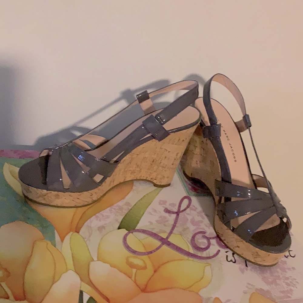 Marc Jacobs Elegant Wedge Sandals Purple/Gray